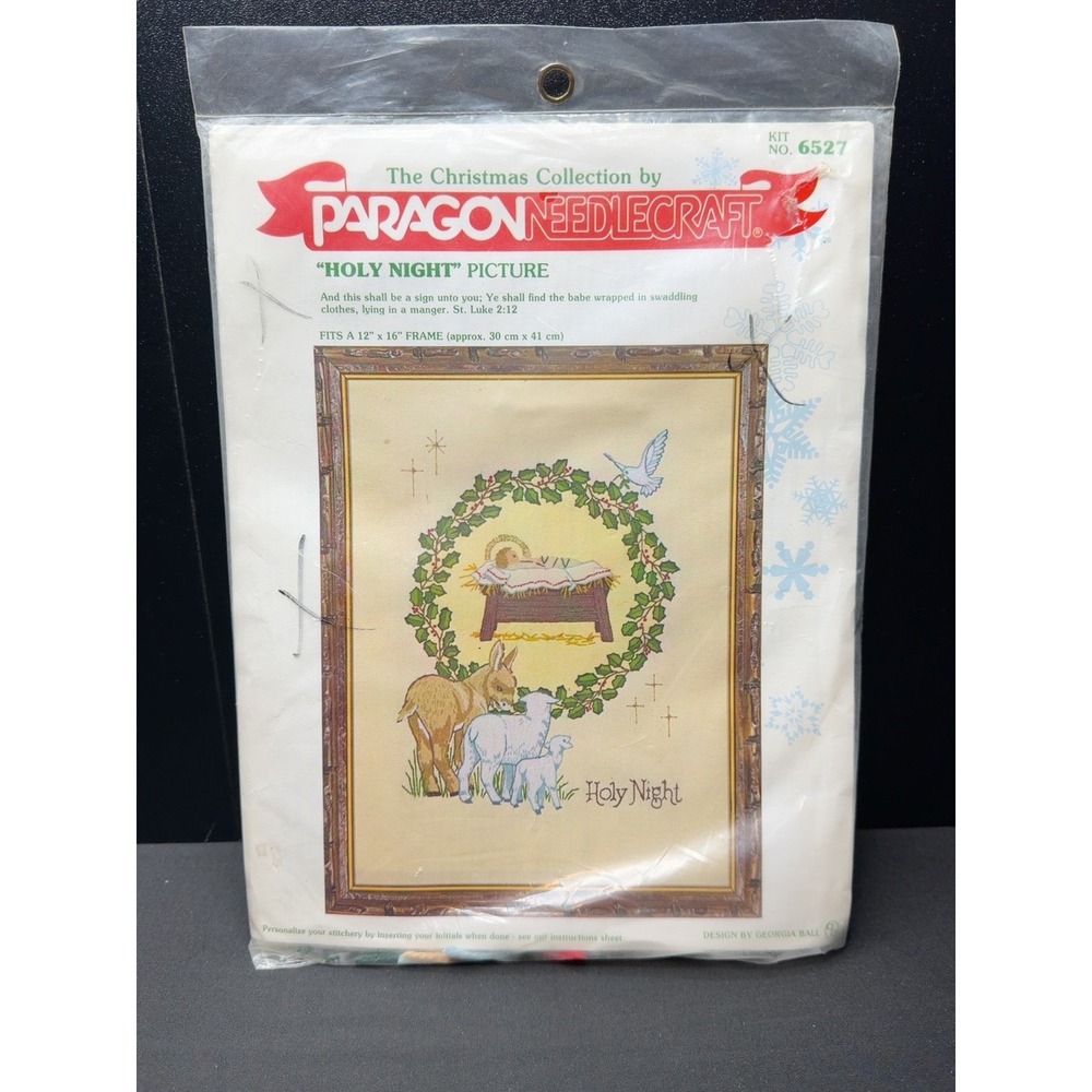 Vintage Paragon Holy Night Crewel Kit 6527 Christmas Nativity NEW Sealed